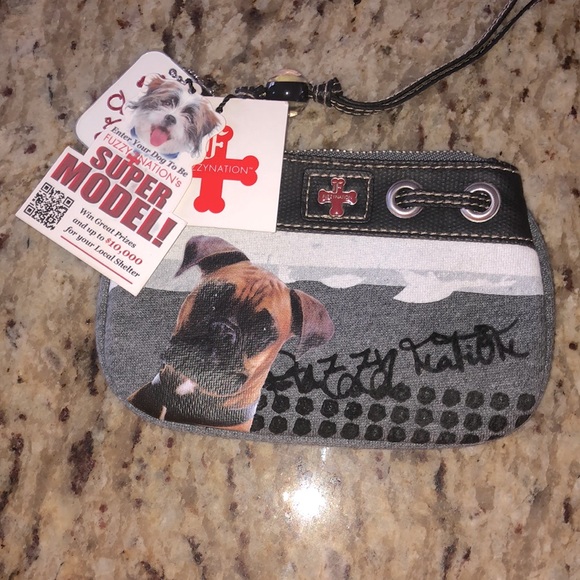 fuzzy nation Handbags - 💕HP💕 Simply adorable Fuzzy Nation Boxer Wristlet